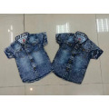 Crianças baratos Meninos mangas curtas denim fantasia polo T-Shirt Jacket Clothes Suit